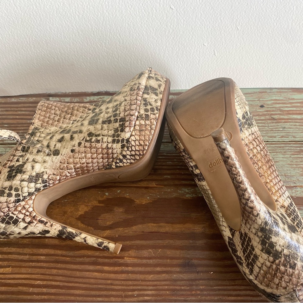Dollhouse verdict 107 metallic snakeskin heels size 8 - Picture 4 of 12